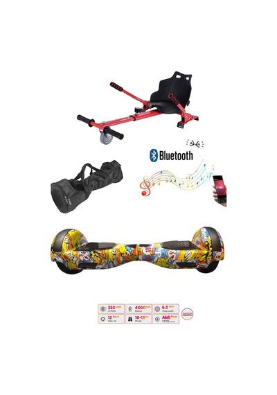 Citymate Elektrikli Kaykay Hoverboard Akıllı Denge 6.5 Inch + Hoverkart + Çanta Extrem Paket D25