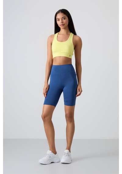 Tommy Life Limon Sırt Detaylı Dar Kalıp U Yaka Kadın Spor Büstiyer - 97120 Sarı