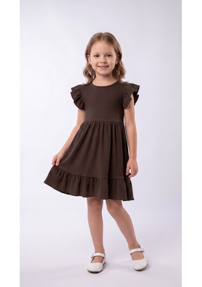 New Kids Kız Çocuk Elbise -91190 Haki Siyah Kahve