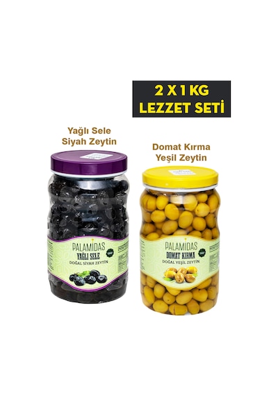 2 X 1 Kg Yağlı Sele Siyah Ve Domat Kırma Yeşil Zeytin Lezzet Seti