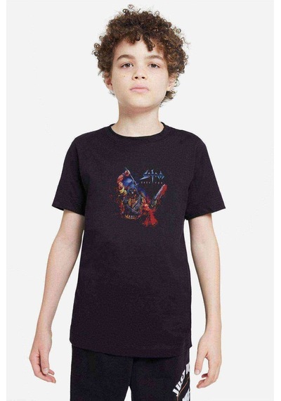 Tshirthane Sodom Code Red Baskılı Unisex Çocuk Siyah T-Shirt