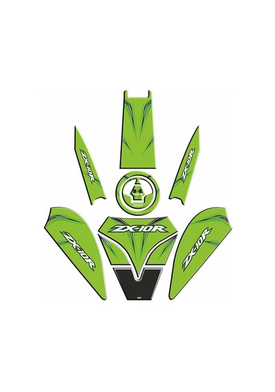 Kawasaki Zx10r Uyumlu Yeşil Tank Pad Set