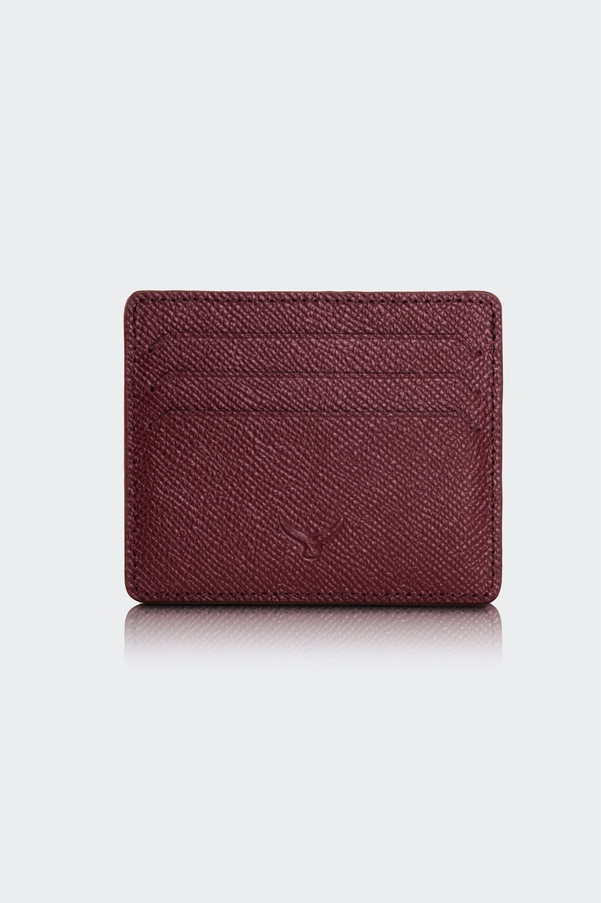 Hakiki Deri, El Yapımı, Erkek Kartlık,4 Kart Yuvalı, 3102 Bordo Bordo