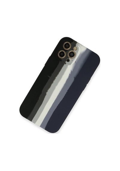 Apple iPhone Uyumlu  Uyumlu 12 Pro Kılıf Ebruli Lansman Silikon - Siyah-lacivert