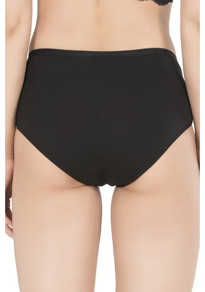 Özkan Underwear Özkan 23922 3'lü Paket Kadın Pamuklu Modal Esnek Yumuşak Yüksek Bel Bato Külot Siyah