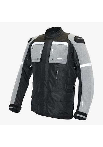 Venom Motosiklet Montu Long Siyah-gri Discovery Mont 4 Mevsim Uzun Motorcu Mont