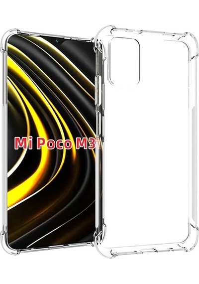 Xiaomi Poco M3 Kamera Korumalı Shockproof Darbe Emici Silikon Kılıf- 5775 Şeffaf