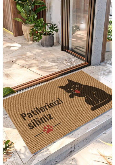 Decovetro Kapı Önü Halı Paspas Kedi Patilerinizi Siliniz 40 X 60 Cm Çok Renkli