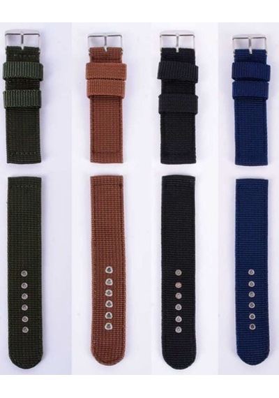 Kumaş Tekstil Perlon 24Mm Saat Kordonu Lacivert Saat Kayışı Kolça