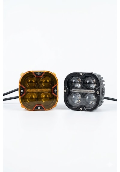 4 Led Angel Hardcap Kapaklı Motosiklet Sis Farı