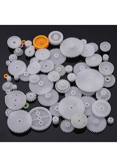 75 Parça Plastik Dişli Çark Seti Dc Motor - Dıy - Hobi Seti