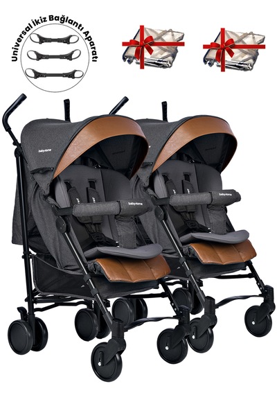 Baby Home 107 Ayrılıp Birleşebilen Baston İkiz Bebek Arabası