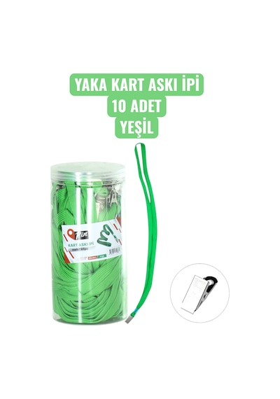 Yaka Kart Askı İpi 10 Adet Yeşil