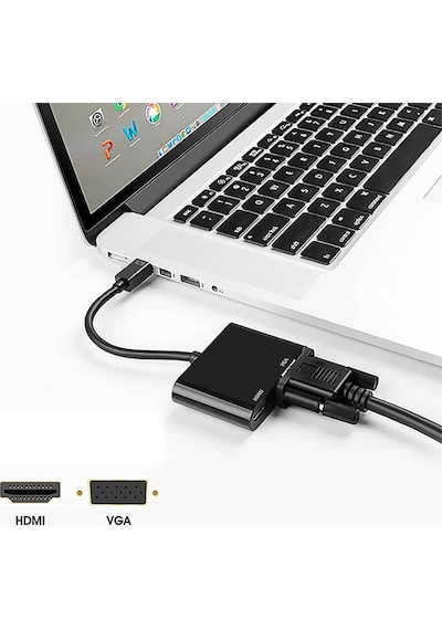 Wozlo Mini Displayport To Vga 1080p Hdmı 4k 30hz Tjunderbolt 2 Çevirici Kablo Apple Uyumlu MacBook Air/pro
