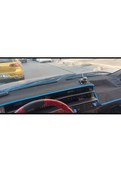 Dijital Göstergeli Fiat Tempra / Tipo Modellerine Uygun Torpido Koruma Halısı Siyah Kenar Renk Mavi