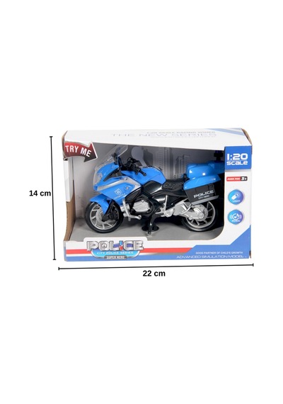 1:20 Ölçek Sesli Işıklı Oyuncak Polis Motoru - Büyük Boy Model Motosiklet Çok Renkli
