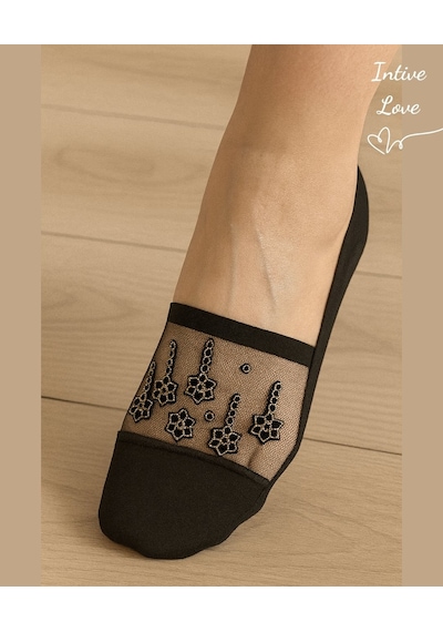 Zeyna Önü Transparan Gold/gümüş İşlemeli Burnu Kapalı Feminen Şık Siyah/sarı
