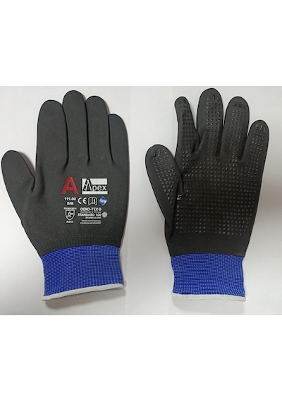 Apex 111-00 Tam Kaplı Nitril Köpük Eldiven Dodlu 4131x No:9