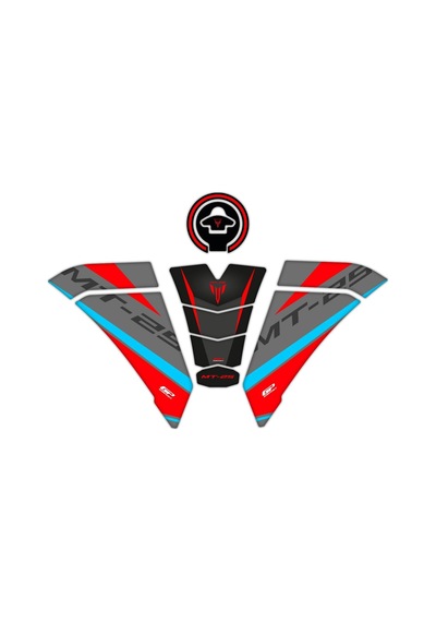 GP Kompozit Yamaha MT-25 2020-2022 Uyumlu Tank Pad Seti Mavi-Kırmızı