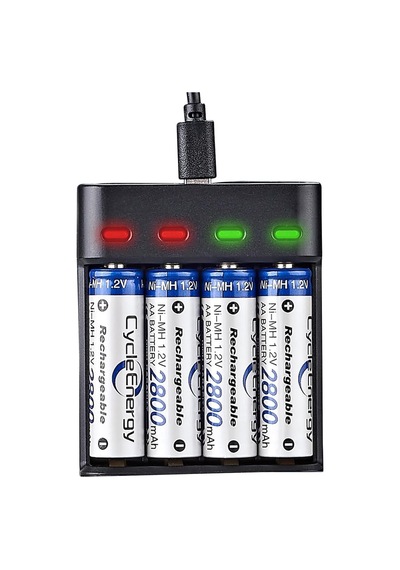 Pil Şarj Cihazı Aa/aaa 4 Yuvalı Led Göstergeli, Siyah, Gt-bc07