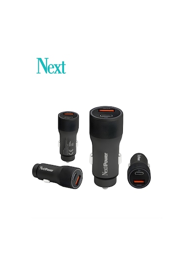 Next Power 52.5w Araç İçi Hızlı Şarj Aleti Type-c + Usb Güç Adaptörü Oto Çakmaklık - Siyah