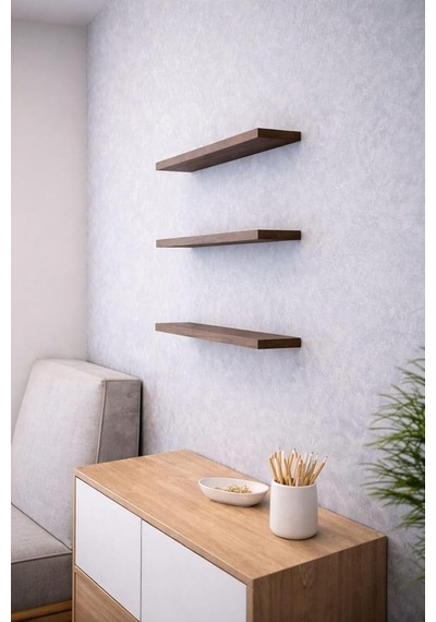 3'lü Uçan Duvar Rafı Set Gizli Raf- Barok 15x30 Diğer