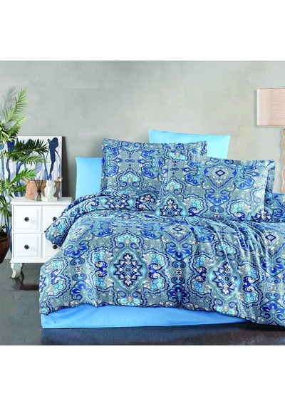 Maxstyle Saten Deluxe Tatyana Double Nevresim Takımı Mavi