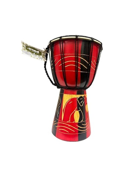 Ahşap Djembe Otantik Çalgı, 30 Cm, Mahoni Ağacı, Keçi Derisi, Darbuka Davul