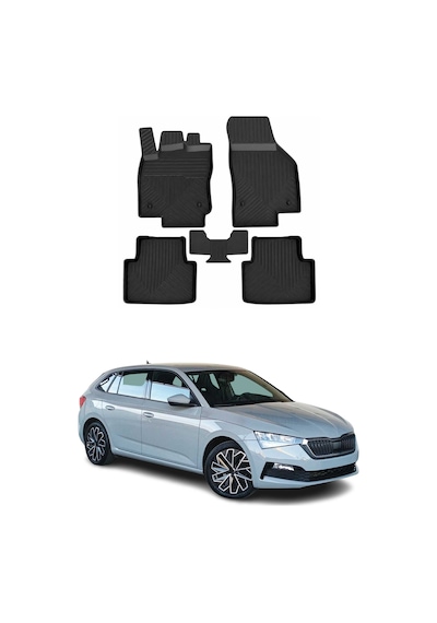 Skoda Scala 2019-2026 Uyumlu 4d Havuzlu Paspas Kauçuk Siyah 5 Parça