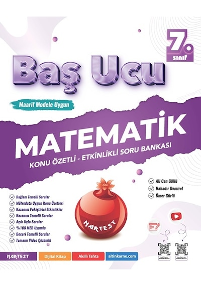 Nartest Yayınevi 7. Sınıf Matematik Baş Ucu Kitabı Maarif Modeli