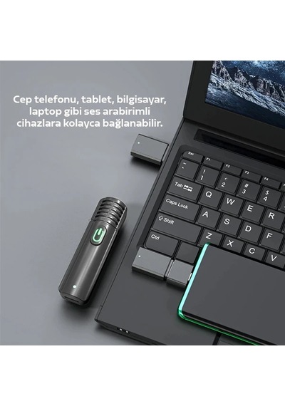 Northcity Mini Kablosuz Yaka Mikrofonu 2.4 Ghz - Canlı Yayın Kamera Vlog