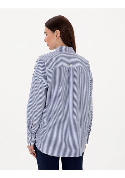Pierre Cardin Kadın Mavi Gömlek Desenli 50301125-vr036 Mavi