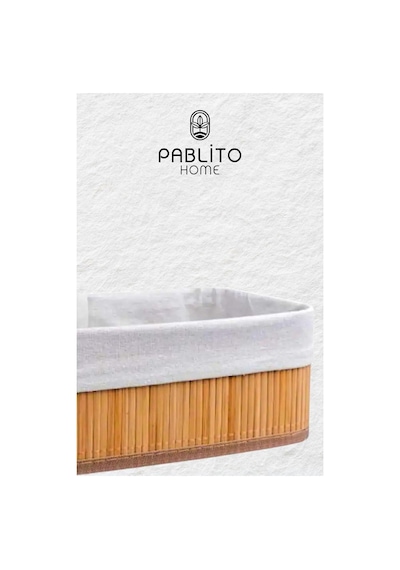 Pbt-595 Dikdörtgen 3lü Sepet Bambu Sepet Seti Dekoratif Banyo Mutfak Düzenleyici Organizeri Diğer