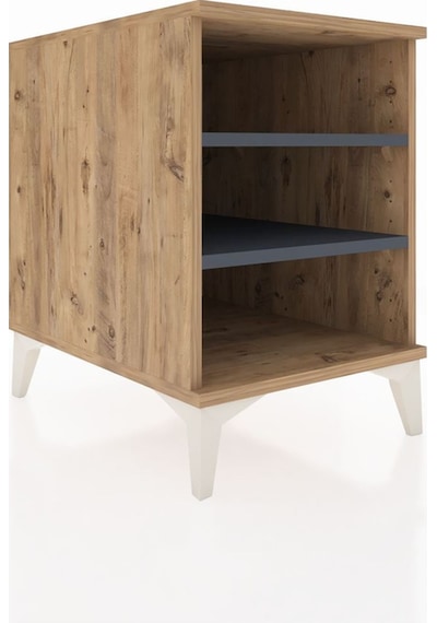 Kronos Komodin 2 Raflı 44x59x64 Çam-antrasit Atlas Çam
