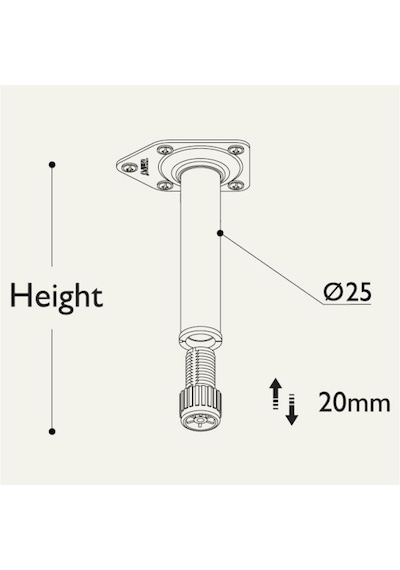 Gürçayhırdavat Metal Mobilya Ayağı 25Mm Parlak Krom (4 Adet)