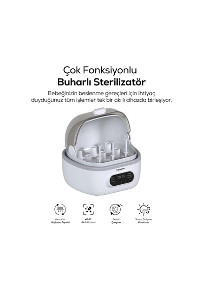 Çok Fonksiyonlu Buharlı Sterilizatör Biberon Emzik Sterilizatörü Meyve Kurutma Mama Isıtma X1001