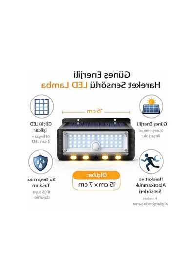 Hareket Sensörlü Led Duvar Lambası, Su Geçirmez Ve Çok Modlu 10 Parça Siyah