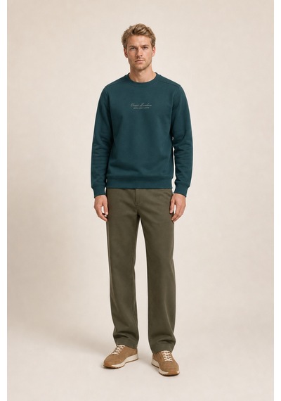 Redline Clavin Erkek Regular Fit Yeni Sezon Pamuklu Sweatshirt Nefti