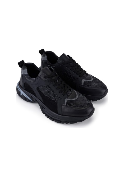 Tamer Tanca Erkek Deri & Tekstil Siyah Sneakers & Spor Ayakkabı 1163 2008 Erk Ayk Y26 Sıyah Kms Siyah1