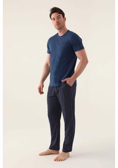 Arnetta Detail Koyu İndigo Erkek Pijama Takımı 5274-42761 İndigo