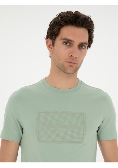 Haki Slim Fit Bisiklet Yaka T-shirt Yeşil