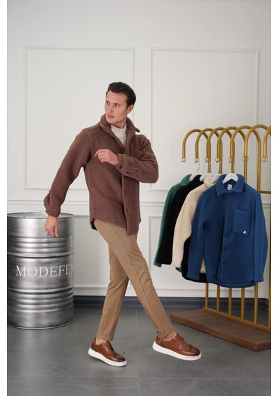 Modefendi Oversize Peluş Mont Kahverengi