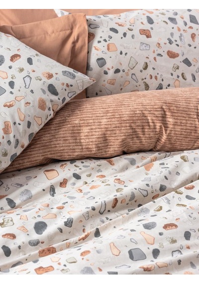 Cotton Box Minimal Tek Kişilik Nevresim Takımı Oniks Karamel