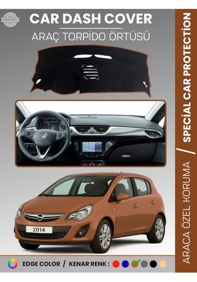 Opel Corsa E 2013-2019 Torpido Örtüsü Ön Göğüs Koruma Torpido Koruma Tam Uyum Çatlamayı Önler - 225 Stiloto