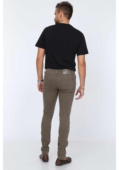 Digital Jeans Dar Kesim Erkek Likralı Toprak Kot Pantolon Açık Gri