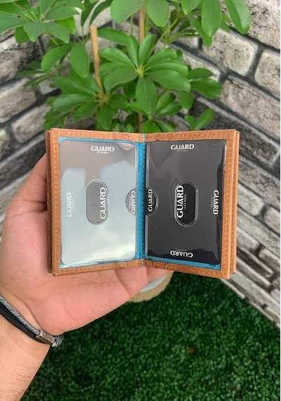 Guard Antik Taba Hakiki Deri Kartlık Erkek / Kadın P1169 Taba