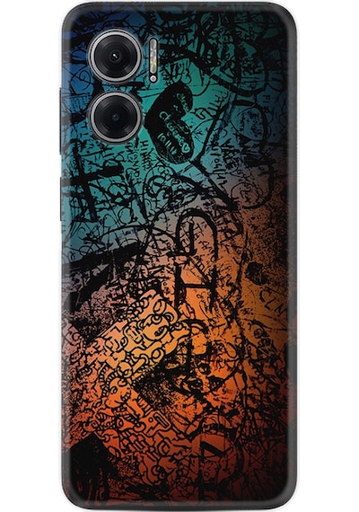 Xiaomi Redmi Note 11E Kilif Silikon Desen Isaretler Tuval 1716 566393069