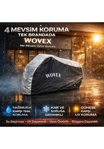 Wovex Tvs Apache Rtr 200 Motosiklet Brandası Gri Siyah Kombinasyonlu Arka Çanta Uyumlu Motor Branda