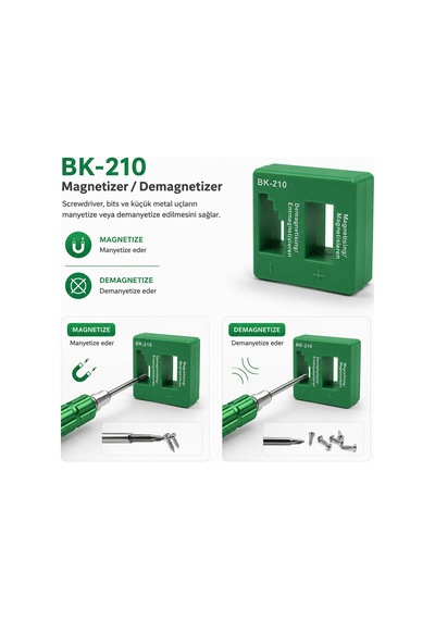 Bk-210 Manyetik Mıknatıslandırıcı Magnetizer Demagnetizer - Manyetize Ve Demanyetize Tornavida Ucu Aparatı