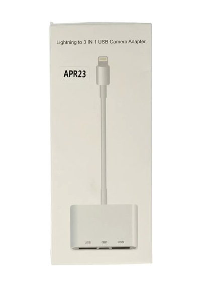 Apr23 Iphone Otg 3in1 - Beyaz